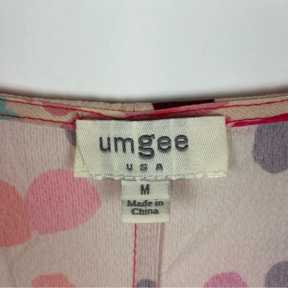 Umgee Be So Bold Top Medium Mixed Print Animal Floral Faux Wrap Ruffle Sleeve - Picture 4 of 6